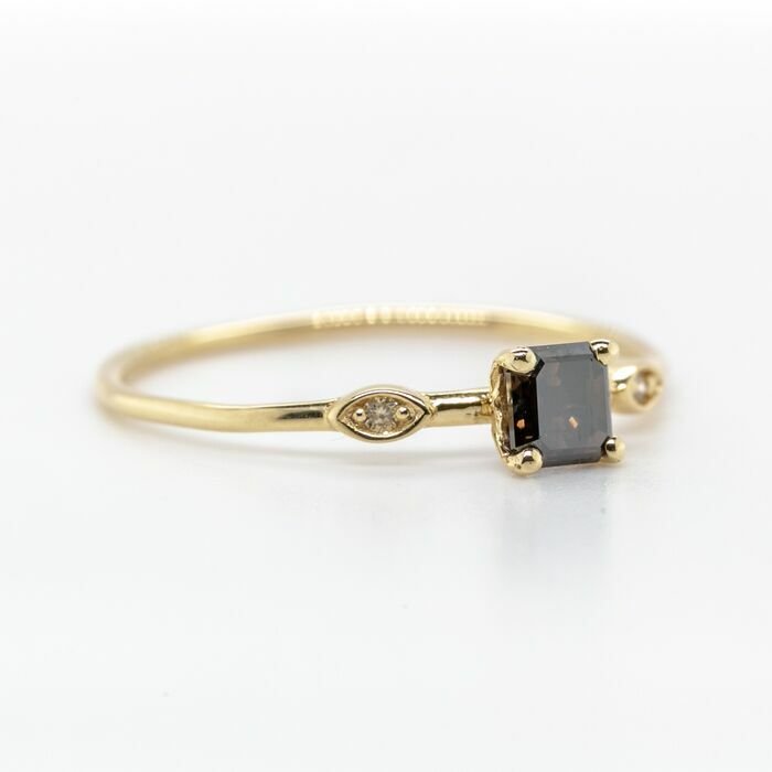 Image 2 of No Reserve Price - 0.37 tcw - 14 kt. Yellow gold - Ring Diamond