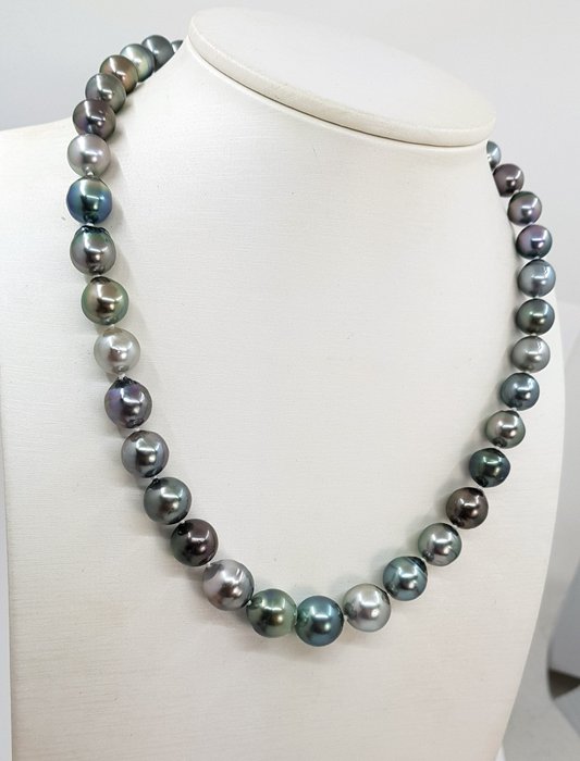 Image 2 of 8.3x12mm Multi Tahitian Pearls - 14 kt. White gold - Necklace