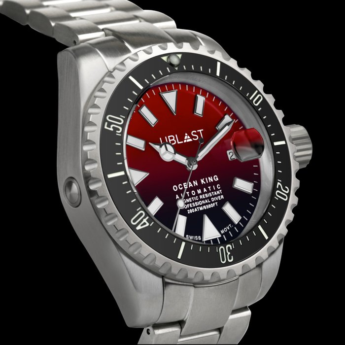 Preview of the first image of Ublast - Ocean King - Sub 200 ATM - UBOK45200BLR - Automatic Swiss MOVT - Men - New.