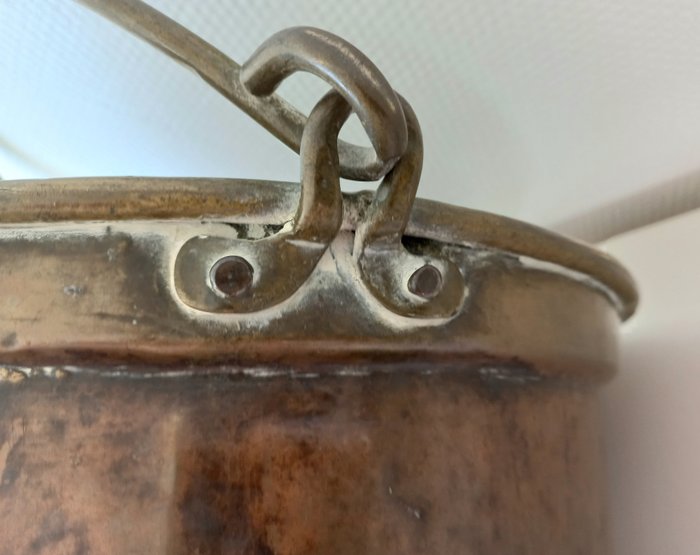 Image 3 of Large kettle with lid - Brass, Copper - 19th century