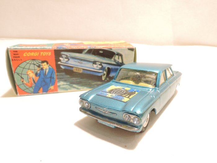 Preview of the first image of Code 3 - 1:43 - Chevrolet Corvair - The Man From U.N.C.L.E. - Corgi Toys Ref 229.