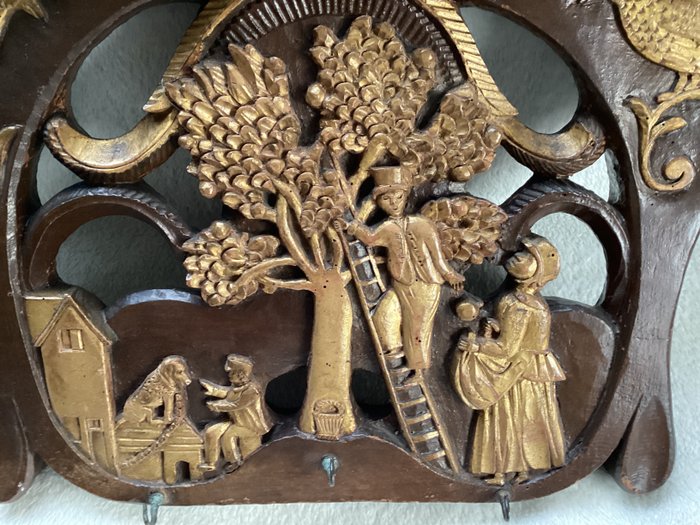 Image 3 of Beautiful piece of Dutch folk art, probably from an antique carriage - Wood - First half 19th centu