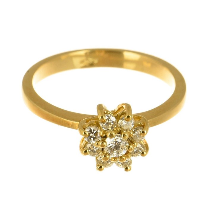 Image 3 of 18 kt. Yellow gold - Ring - 0.10 ct Diamond - Diamonds
