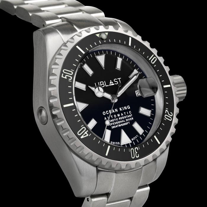 Image 2 of Ublast - " NO RESERVE PRICE " Ocean King - Sub 200 ATM - UBOK45200BL - Automatic Swiss MOVT - Men -