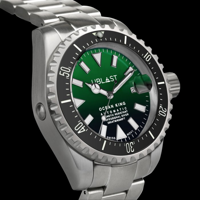 Image 2 of Ublast - " NO RESERVE PRICE " Ocean King - Sub 200 ATM - UBOK45200BGN - Automatic Swiss MOVT - Men