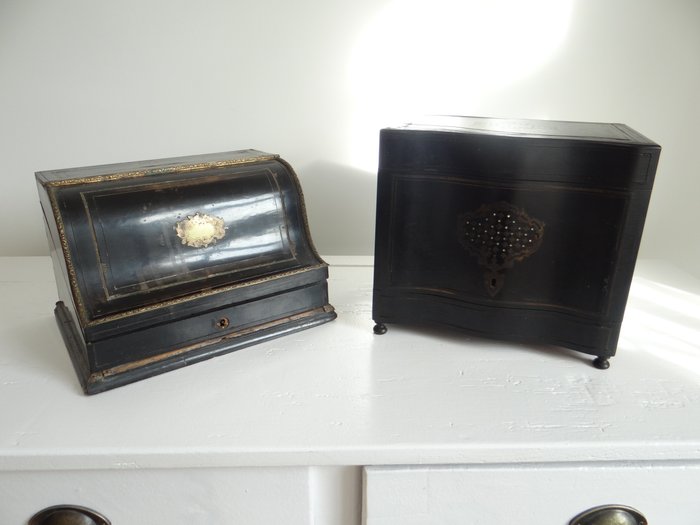 Image 2 of Box, Casket, document / mail holder, liquor cabinet (2) - Napoleon III - Wood - 19th century