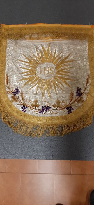 Preview of the first image of Frieze embroidered with gold and silver threads - Textiles - 19th century.