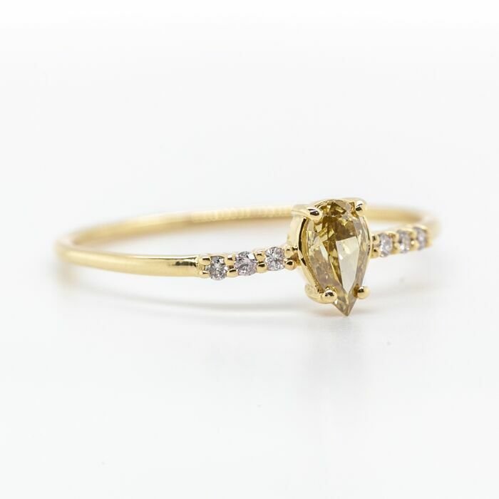 Image 2 of No Reserve Price - 0.31 tcw - 14 kt. Yellow gold - Ring Diamond