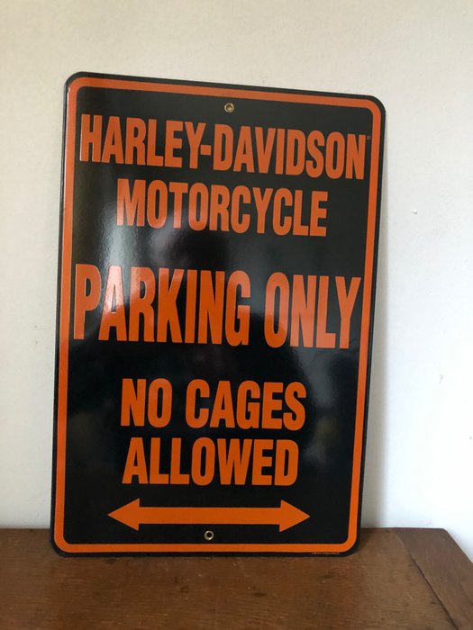 Preview of the first image of Sign - Harley Davidson. No Cages allowed. - Ande Rooney. USA. 2002..