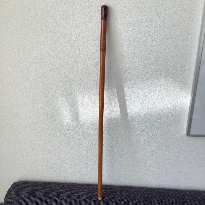 Image 2 of Walking stick with built-in pipe and cigar holder - Wood - Approx. 1900