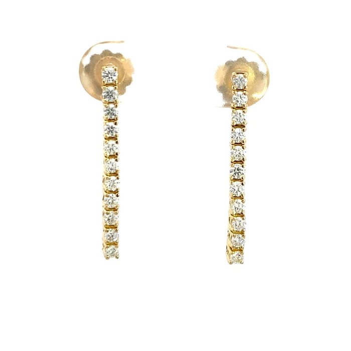 Preview of the first image of 18 kt. Yellow gold - Earrings - 0.66 ct Diamond - Diamonds.
