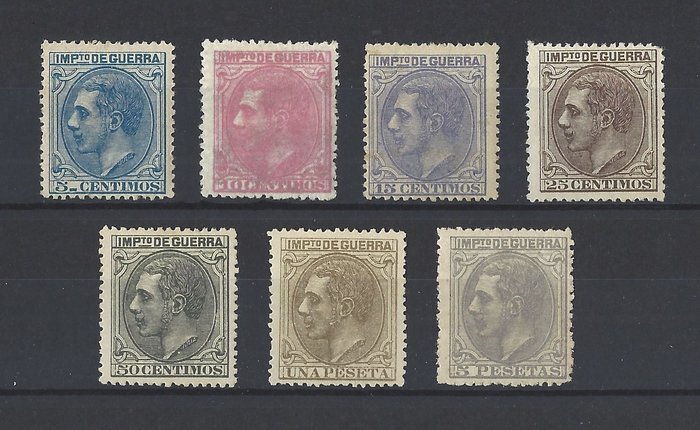 Preview of the first image of Spain 1879 - Complete set, unissued, Alfonso XII - Edifil nº NE 4/ NE 10.