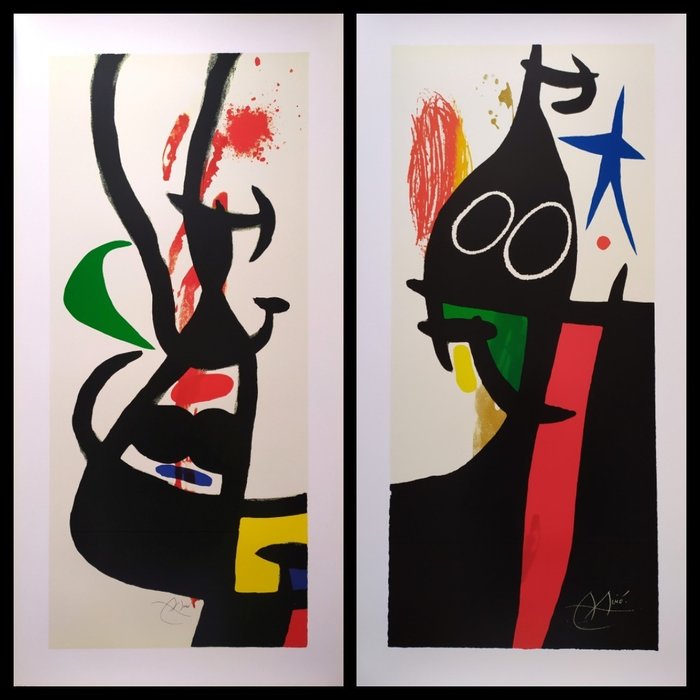 Joan Miró (after) - "Le Chef des Équipages, 1973" & "Le Serrasin à l´étoile, 1973" - (50x100cm)