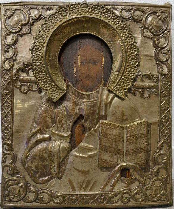 Preview of the first image of Icon, Christ Pantocrator - Wood - Early 19th century.
