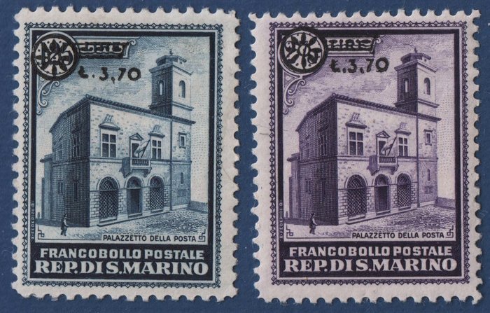 Image 3 of San Marino 1932/1934 - Office building and overprinted, 2 complete sets, total of 7 values - Sasson