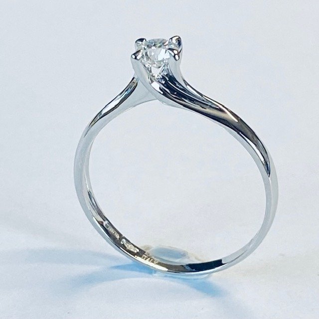 Preview of the first image of 18 kt. White gold - Ring - 0.25 ct Diamond.