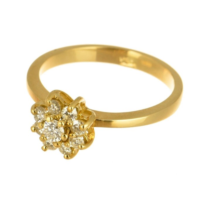 Image 2 of 18 kt. Yellow gold - Ring - 0.10 ct Diamond - Diamonds