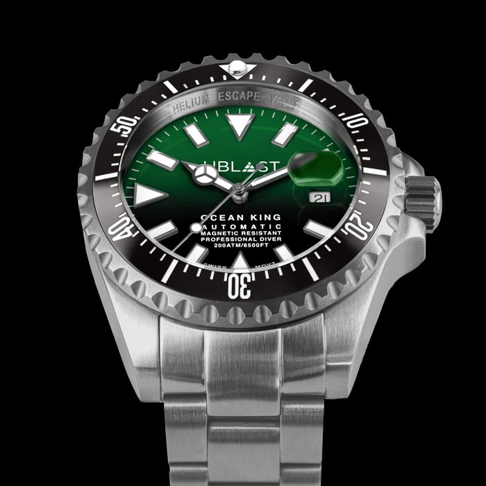 Image 3 of Ublast - " NO RESERVE PRICE " Ocean King - Sub 200 ATM - UBOK45200BGN - Automatic Swiss MOVT - Men