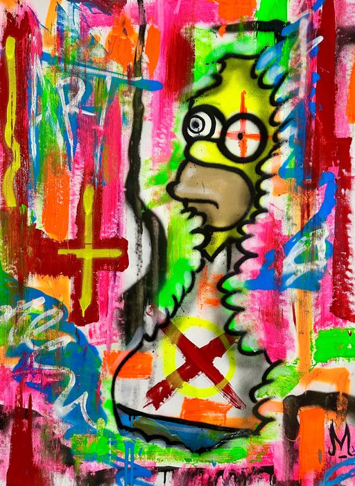 Preview of the first image of Doped Out M (1988) - Abstract Homer hedge.