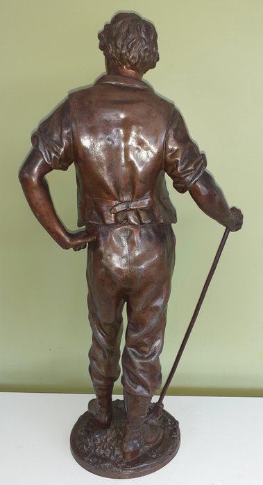Image 3 of Ernest Rancoulet (1870-1915) - Sculpture, Man working the land - 52 cm - Spelter - Late 19th centur