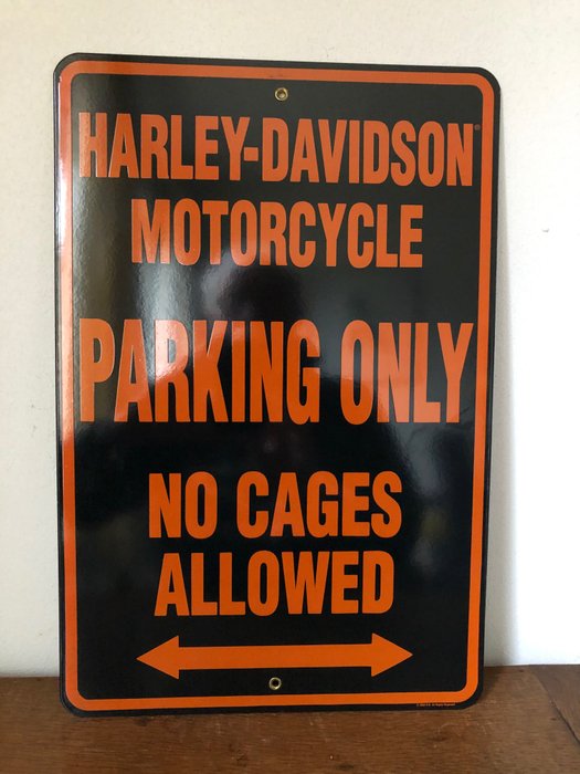 Image 2 of Sign - Harley Davidson. No Cages allowed. - Ande Rooney. USA. 2002.