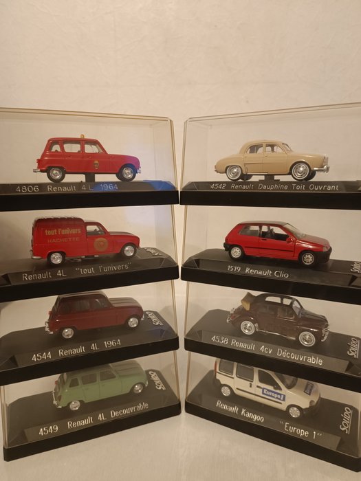 Preview of the first image of Solido - 1:43 - Renault - 8 Renault 4L, 4Cv, Clio, Kangoo, Dauphine.