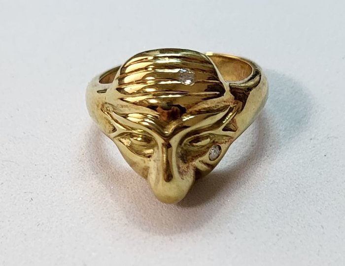 Preview of the first image of 18 kt. Yellow gold - Ring Diamond - Diamonds.