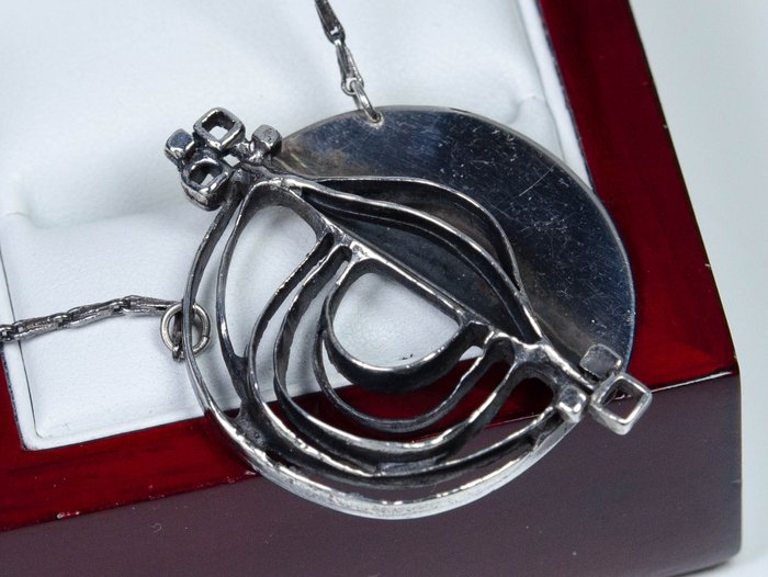 Image 3 of 925 Silver - Necklace with pendant - modernist