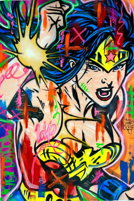 Preview of the first image of Doped Out M (1988) - Wonder Woman - Street Spray paint.