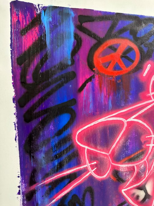 Image 2 of Doped Out M (1988) - Pink Panther - double neon - peace