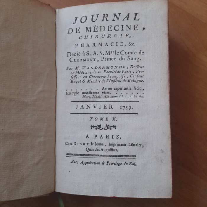 Image 3 of Libraire Didot - Journal de medicine, chirurgie et pharmacie - 1754/1762
