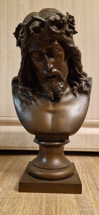 Preview of the first image of Bust, "Ecce Homo", Jean Baptiste Germain (1841-1910) - Bronze - Late 19th century.