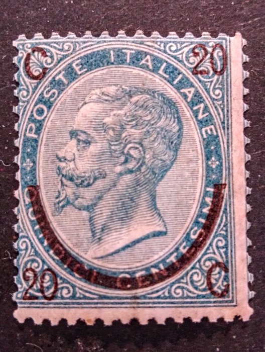 Preview of the first image of Italy Kingdom 1865/1867 - 20 c. on 15 c. De la Rue. 3rd type - Sassone n 25..