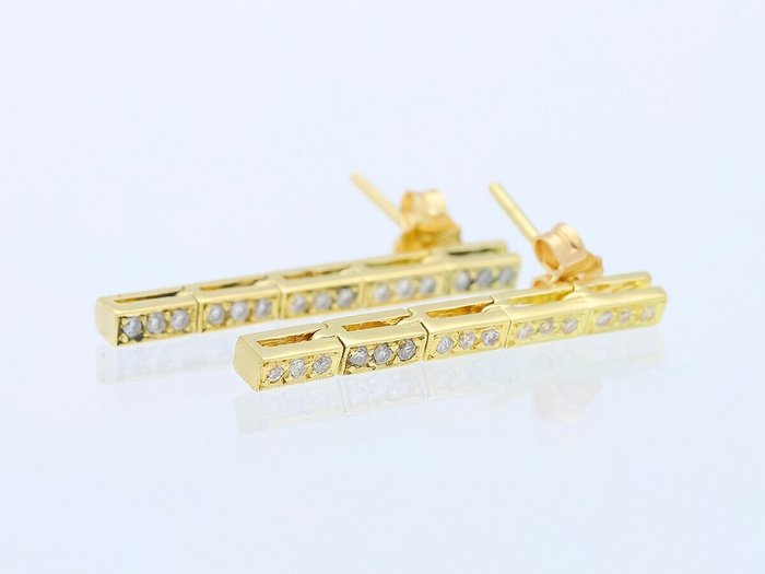 Image 2 of Ohrstecker - 18 kt. Yellow gold - Earrings Diamond