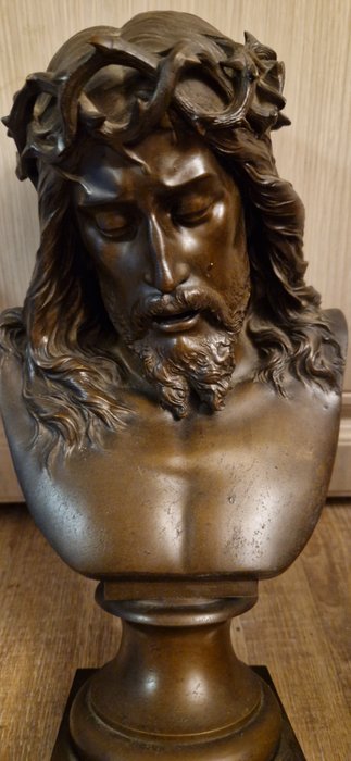 Image 2 of Bust, "Ecce Homo", Jean Baptiste Germain (1841-1910) - Bronze - Late 19th century
