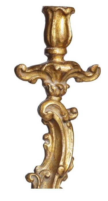 Image 3 of Candlestick (2) - Rococo Style - Wood - 19th century