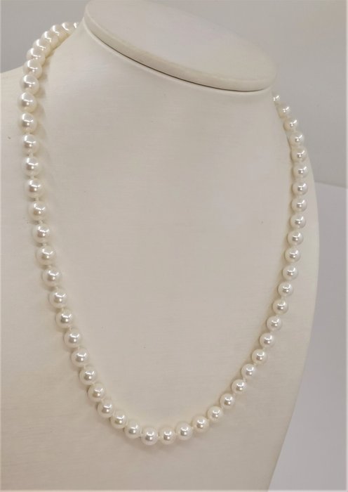 Image 2 of 6.5x7mm Akoya Pearls - 14 kt. White gold - Necklace