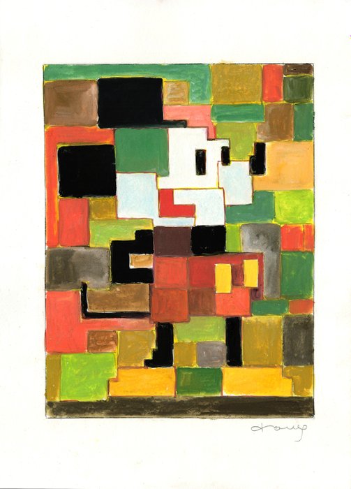 Image 3 of Mickey Mouse Inspired By Paul Klee's "Harmony of the Nordic Flora" (1927) - Original Painting - Ton