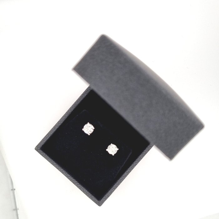 Image 3 of 18 kt. White gold - Earrings - 1.00 ct Diamond - Diamonds
