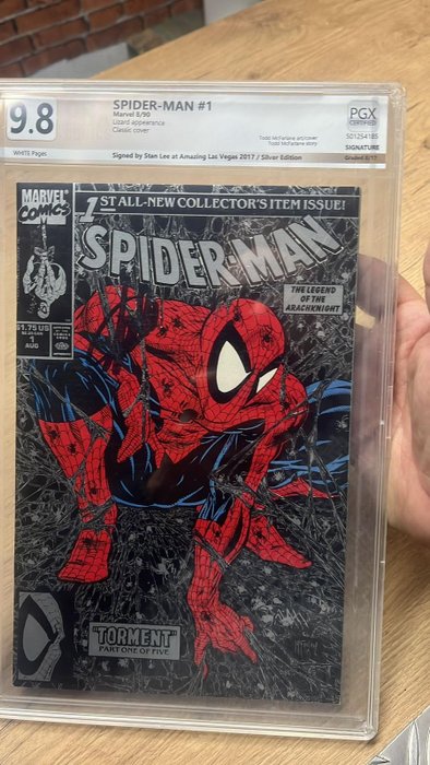Preview of the first image of Spider-Man #1 - Spider-Man#1 PGX 9.8 Signed by Stan Lee amazing Las Vegas Silver Edition - First ed.