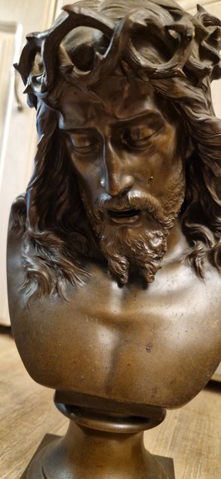 Image 3 of Bust, "Ecce Homo", Jean Baptiste Germain (1841-1910) - Bronze - Late 19th century