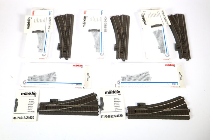 Preview of the first image of Märklin H0 - 24611 - Tracks - Five manual points C-rails.