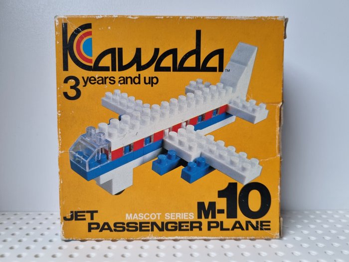 Preview of the first image of Kawada - Vintage - Very rare Japanese variant of Lego! Jet Passenger Plane M-10. Mascot Series! Blo.