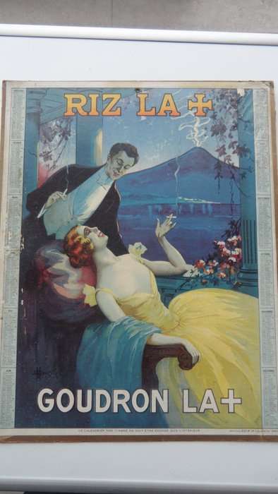 Preview of the first image of M. Diuzolle (?) - RIZ LA+ & Goudron LA+ - Cigarette Advertisement (1923).