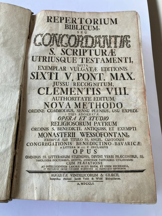 Image 3 of Benedettini - Repertorium biblicum, seu Concordantiae s. Scripturae utriusque testamenti - 1751