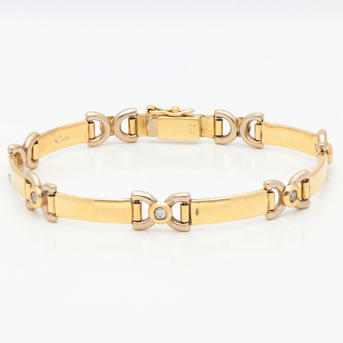 Preview of the first image of 18 kt. Bicolour, Gold - Bracelet - 0.35 ct Diamond.