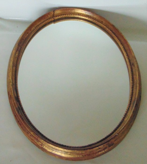 Image 2 of oval mirror - Louis XVI Style - Glass - 1870-1880 - Glass, Wood - 1870-1880