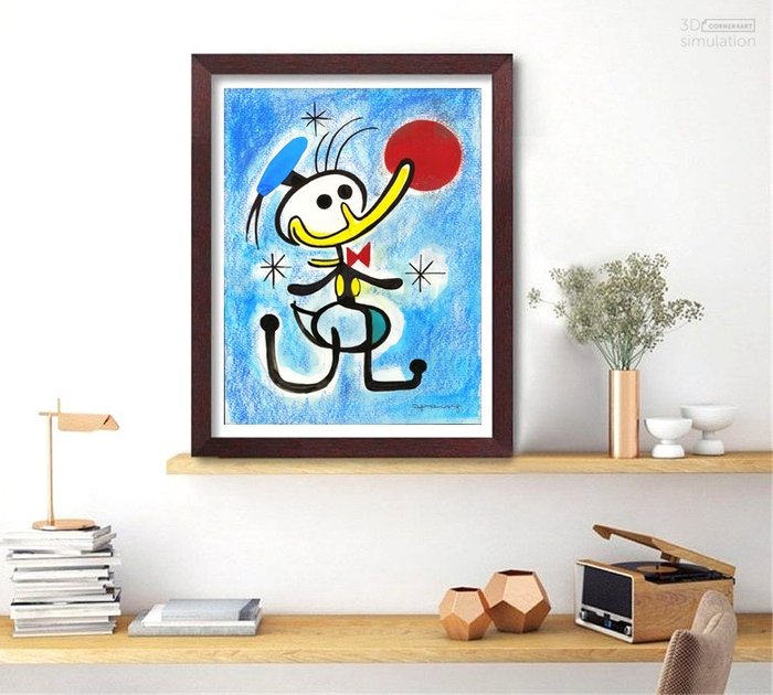 Image 2 of Donald Duck Inspired By Joan Miró's "Woman in Front of the Moon" - Original Painting - Tony Fernand