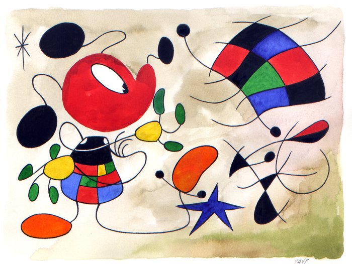 Preview of the first image of Mickey and the Hat - Signed Original Artwork by Xavi - (2023).