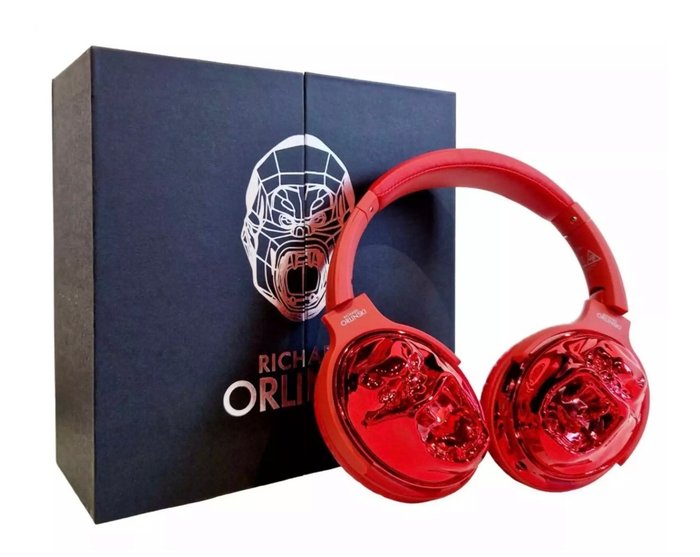 Preview of the first image of Richard Orlinski (1966) - Casque HEADPHONES KONG - Chrome Red - Rouge.